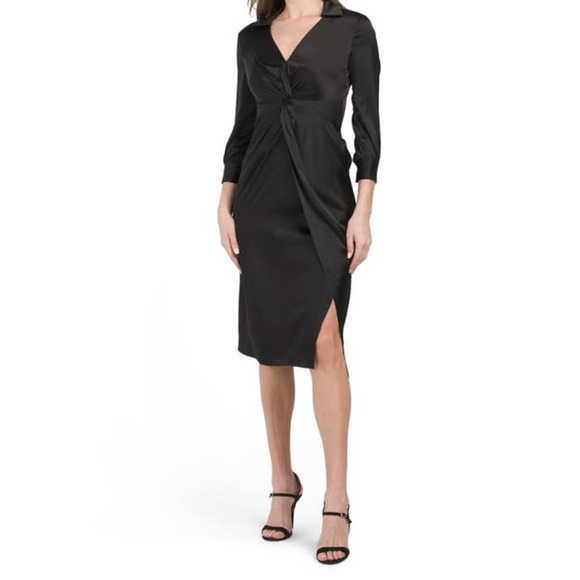 Chic Twist Long Sleeve Midi Dress main image 1